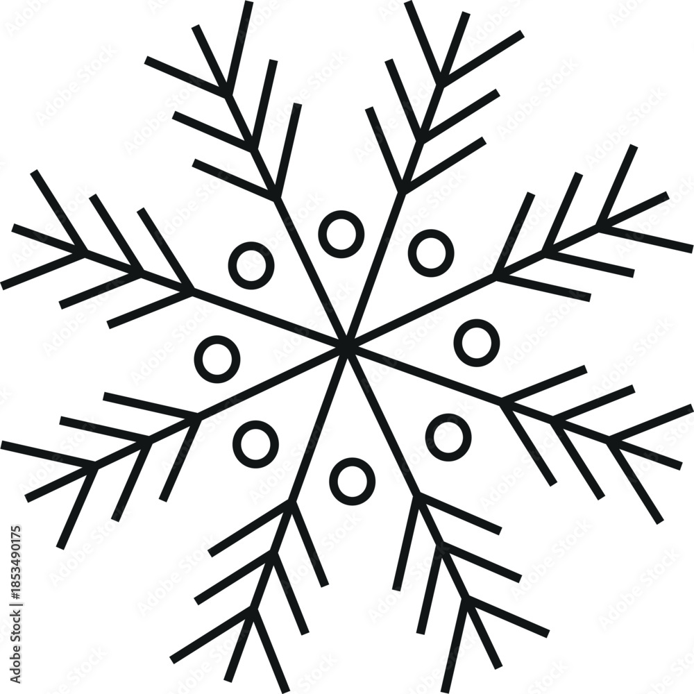 Fototapeta premium Christmas Snowflake Geometric Icon Vector