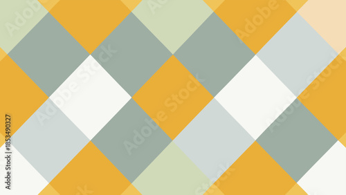 Abstract geometric pattern featuring diamonds in soft yellow gray and white colors