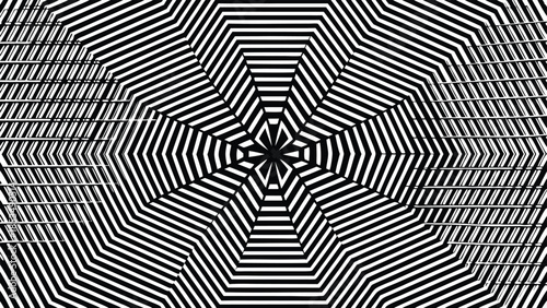 Abstract geometric pattern in black and white creates striking optical illusion design