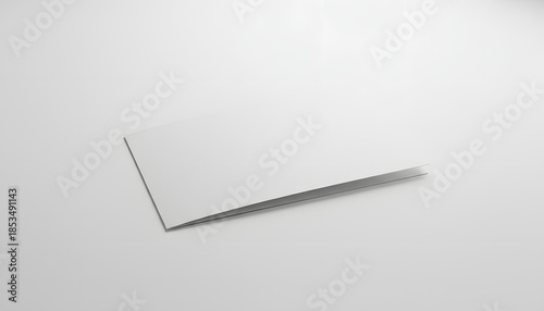 Blank White Folded Paper Mockup Flat Lay for Design Presentation