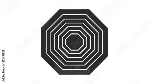 Abstract octagon design featuring multiple layers in a modern minimalist style