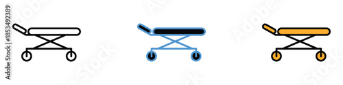 Stretcher, Medical Gurney icon vector. patient transfer, emergency service symbol. vector illustration.