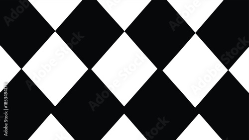 Geometric black and white seamless pattern of diamond shapes with alternating design