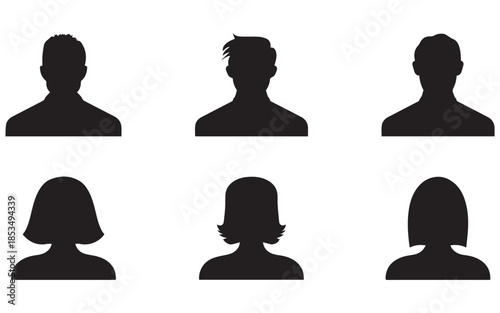Web“Male and Female Avatar Profile Icon Set, Human Head Silhouette Collection Vector”