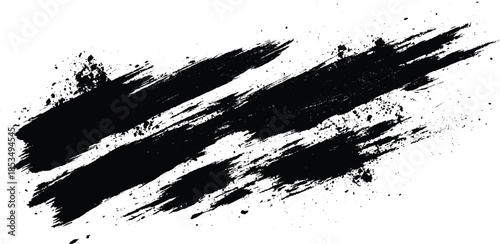 Vector paint brush spot Hand painted background. Black and white grunge urban texture vector with copy space.