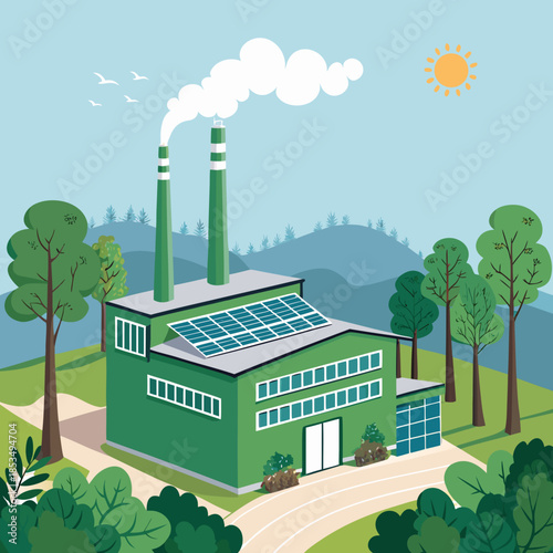Featuring Factory With Low Emissions Crisp Creative Visual