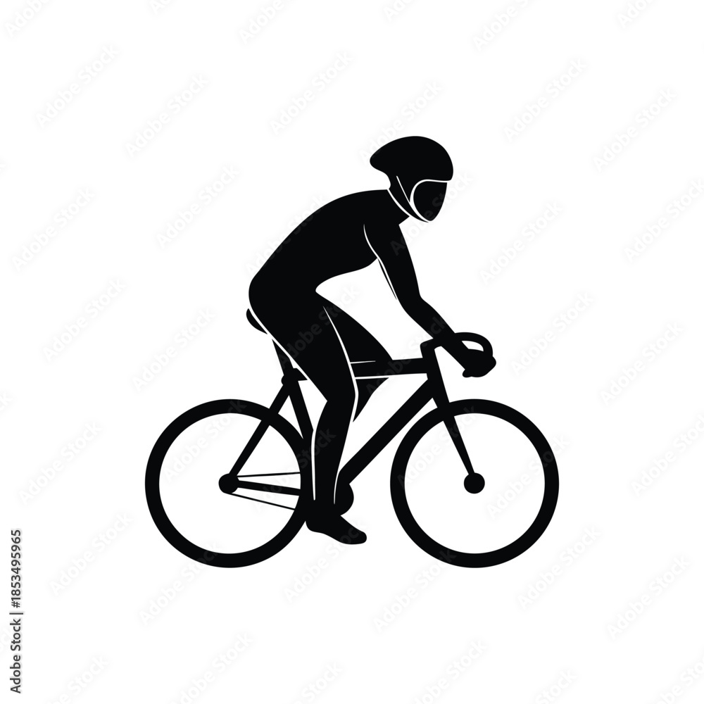 Fototapeta premium people riding bicycle. cyclist side view