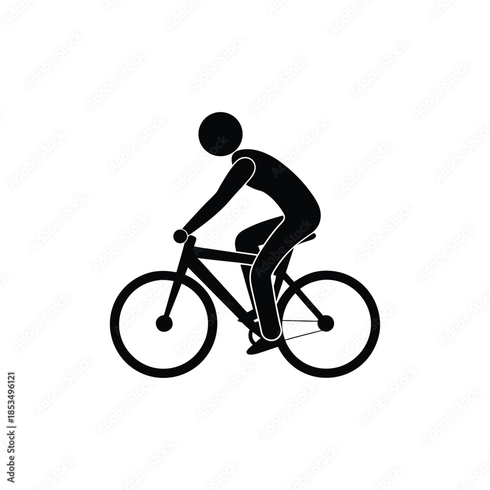 Obraz premium people riding bicycle. cyclist side view