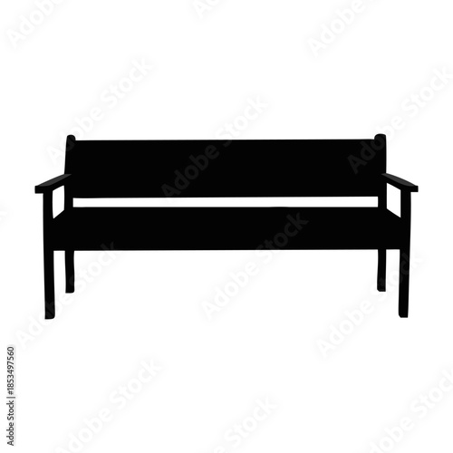 A resting bench icon bold outline vector illustration design