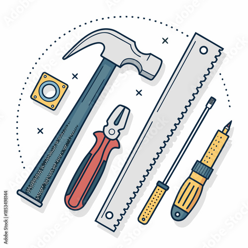 Minimalist Carpenter Tools Professional Photo Ideal for Marketing