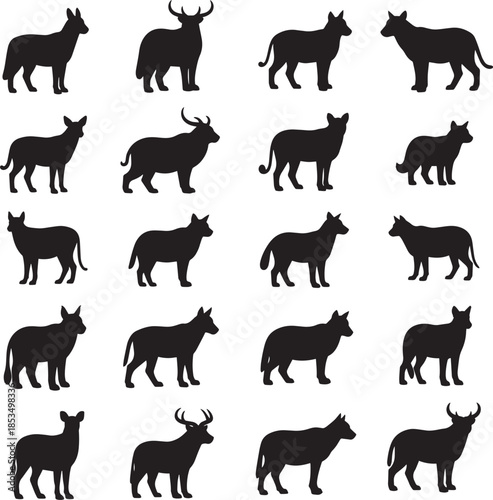 Wild animal in natural habitat with dense foliage