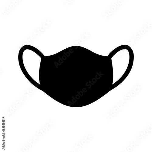 A surgical face mask icon bold outline vector illustration design