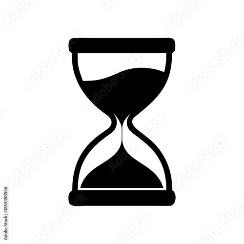 A timer with flowing sand icon bold outline vector illustration design