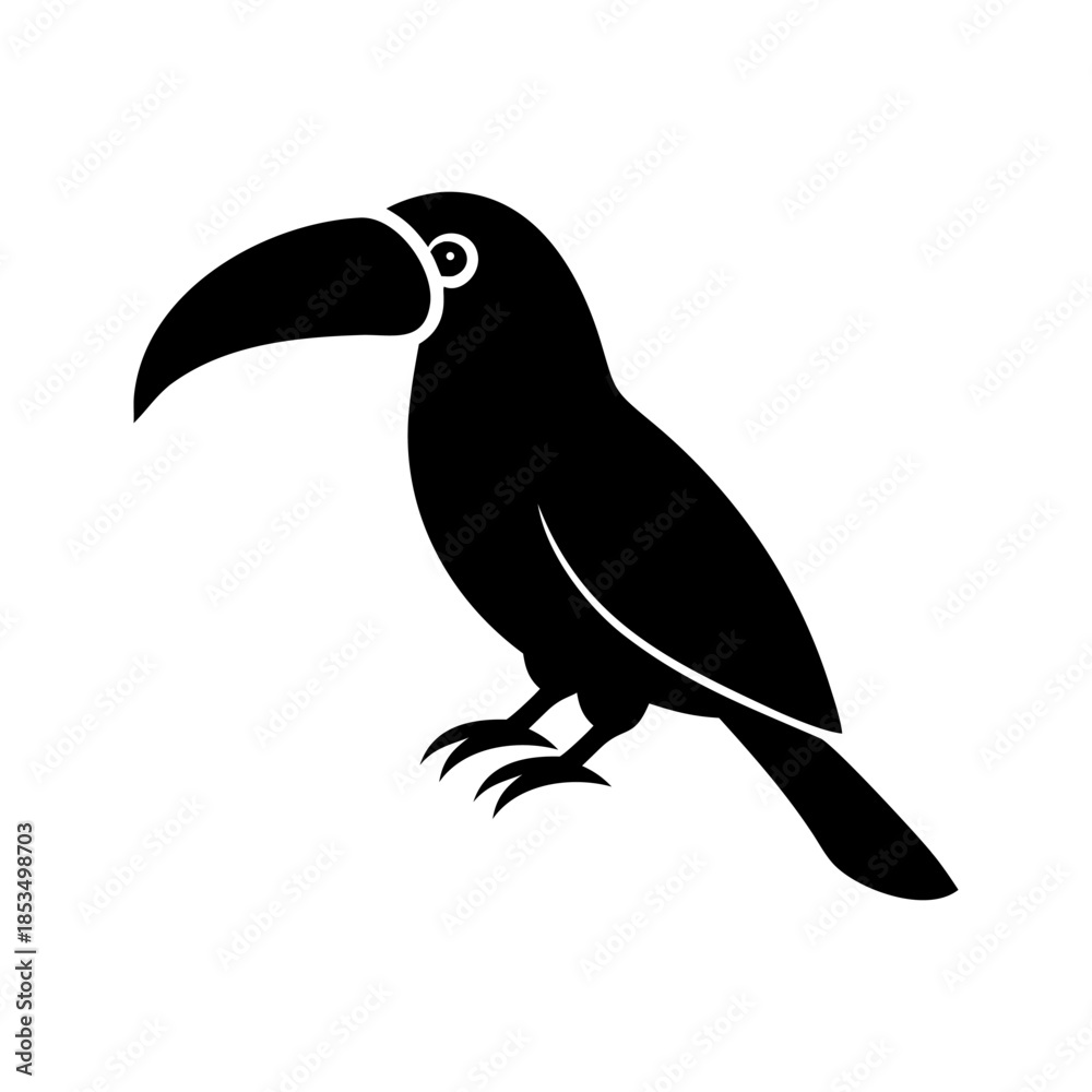 Obraz premium A toucan bird icon bold outline vector illustration design
