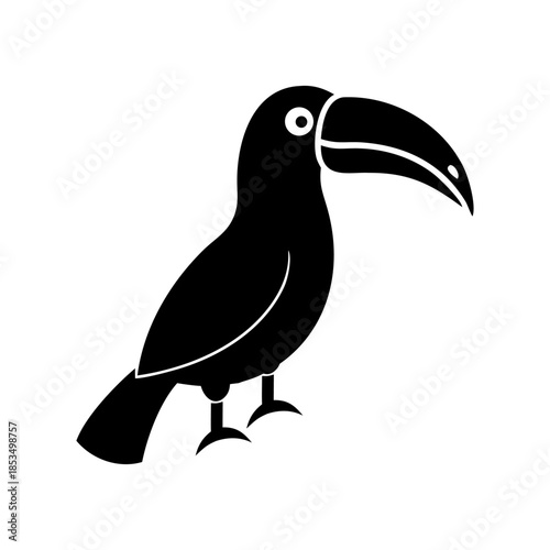A toucan bird icon bold outline vector illustration design