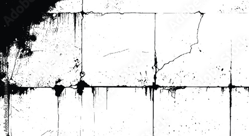 Crack wall old photo. Vector eps10