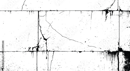 Concrete surfaces are slightly rough. Random seamless crack wall pattern