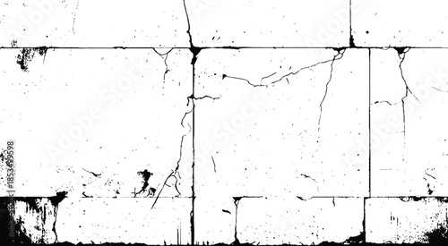 Cracks in the concrete wall isolated on white background. Abstract Overlay. Wall Background. 