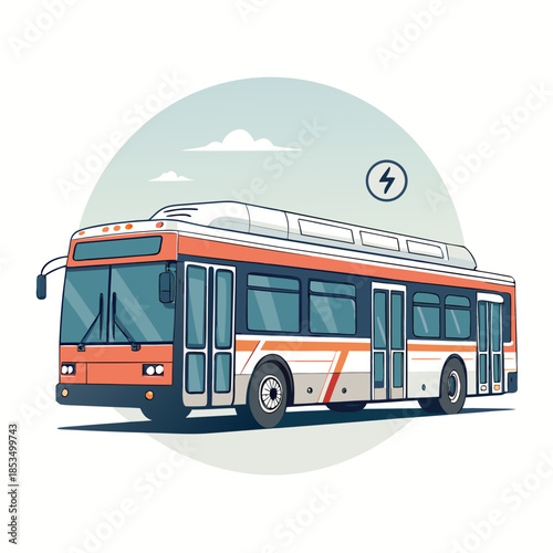 Elegant Electric Public Transport Bus Premium Digital Asset