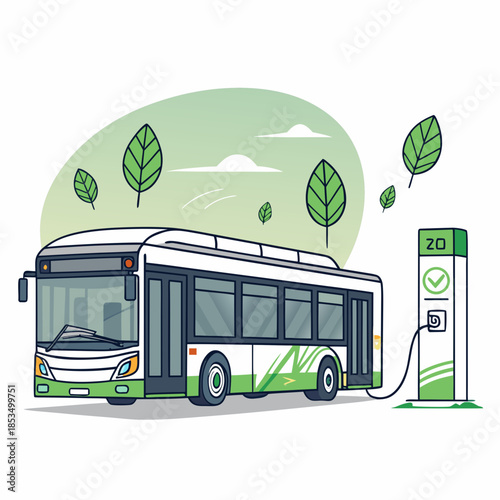 Electric Public Transport Bus Creative Visual Ideal for Marketing