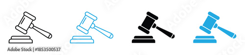 Gavel icon logo design. judge gavel sign and symbol. law icon. auction hammer. Judge gavel icons in different colors and styles for legal themes. judge's gavel icon on white background. 