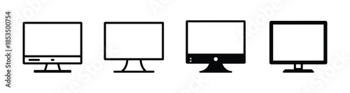 Tv icon set. television icon vector. Retro and modern TV sets in on white background. Monitor icon, modern tv icon. Television Screen Icon Vector Template.