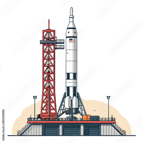 Featuring Rocket Launch Equipment Platform Stunning Creative Visual
