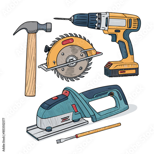 Carpentry Power Tools Premium Digital Asset Ideal for Marketing