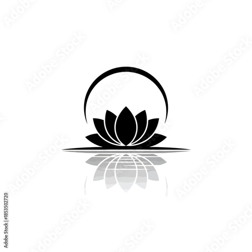 Lotus with gentle wind breeze vector illustration