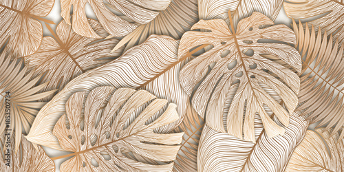 Photos close up of a pile of dry leaves gold banana leaf wall mural abstract wallpaper 3d home decor golden