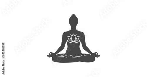 Lotus in meditation pose vector illustration