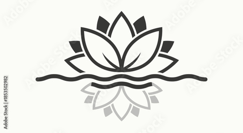 Lotus blossom with reflection vector illustration