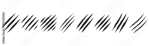“Realistic Claw Marks and Scratches, Animal Paw Wounds Vector Illustration, Isolated Beast Attack Design for Graphic Art”