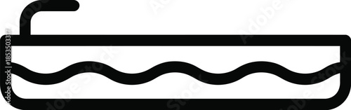 Simple bathtub icon with wavy water a clean vector symbol for hygiene and relaxation isolated on white