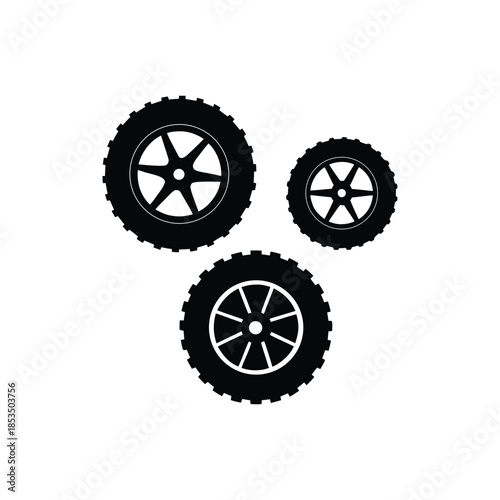 gear and cogwheel vector silhouettes, mechanical wheels