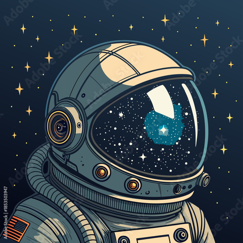 Crisp Astronaut Helmet With Refle High-Quality Stock Image