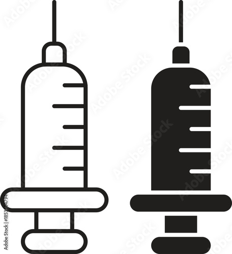 Syringe Icon Vector for Medical, Vaccine, and Healthcare Design