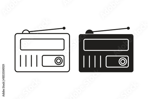 Dual Style Radio Vector for Retro Audio and Communication Design