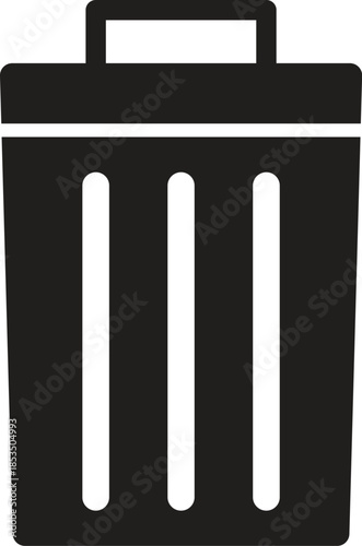 Trash Can Icon Vector for Deletion and Waste Management Use