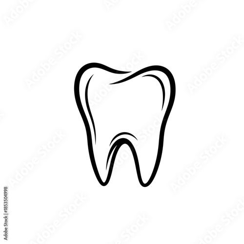 Simple graphic illustration of a tooth, perfect for dental clinics, oral hygiene awareness, or medical branding