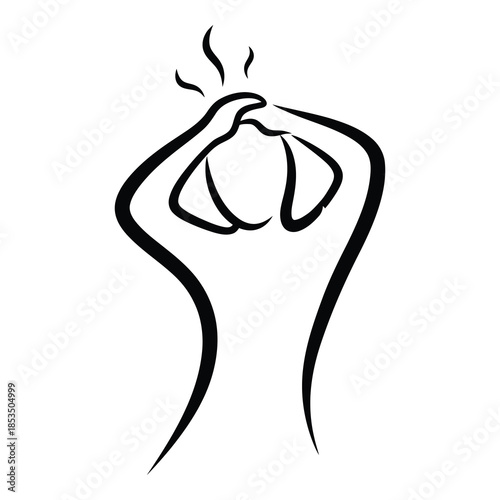 Stylized illustration of a person with hands on face