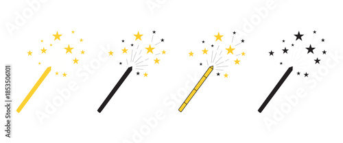 Web“Magic Wand Icon Set with Star, Wizard Tool and Miracle Symbols for Apps and Websites, Vector Illustration”