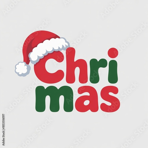 christmas card with santa hat