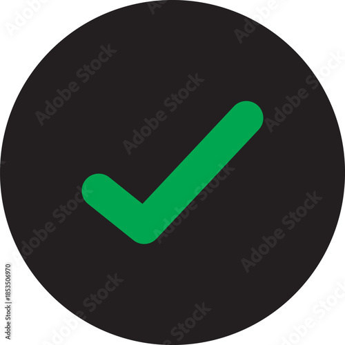 Collection of green checkmarks in circles.  choice, and approval is showcased by two contrasting symbols