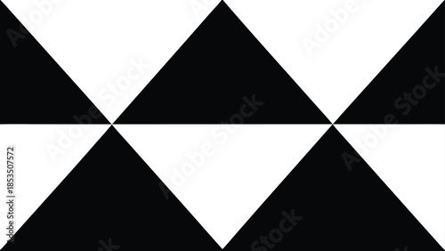Geometric pattern of interlocking black and white triangles forming a diamond grid abstract background