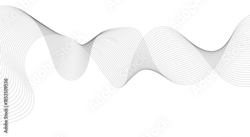 Abstract white futuristic blend waves technology dynamic lines.  Modern gradient flowing wave lines glowing moving lines. 