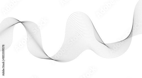 Abstract white futuristic blend waves technology dynamic lines.  Modern gradient flowing wave lines glowing moving lines. 