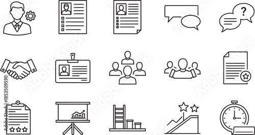 Business and office icons human resources and management theme