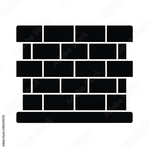 Brick Wall Icon Vector Illustration