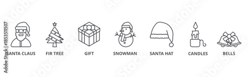 Christmas banner web icon vector illustration concept